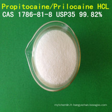 Chlorhydrate de propitocaïne de haute pureté d&#39;USP / chlorhydrate de Prilocaine / HCL CAS 1786-81-8 local d&#39;anesthésique de Prilocaine